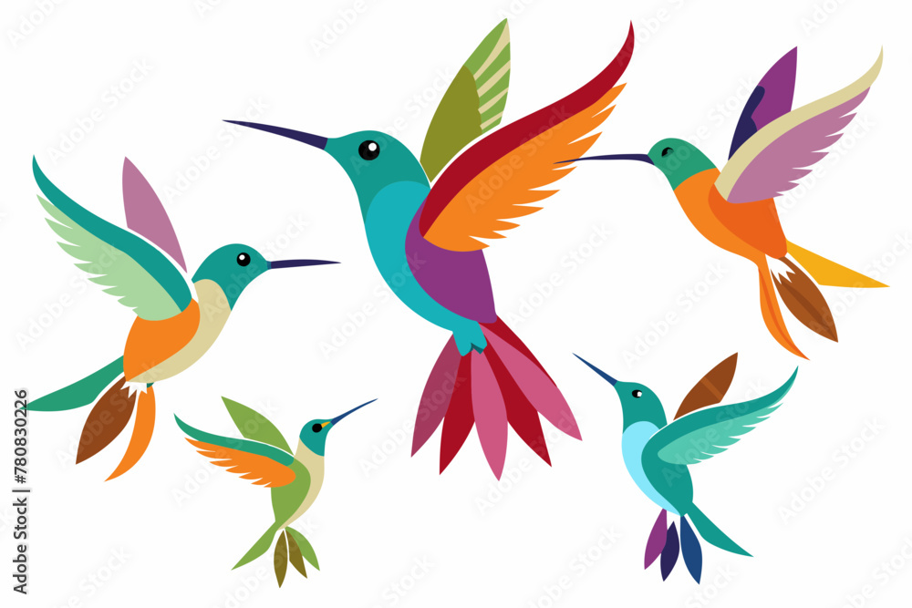 Dainty Hummingbirds vector illustration Dainty Hummingbirds vector illustration