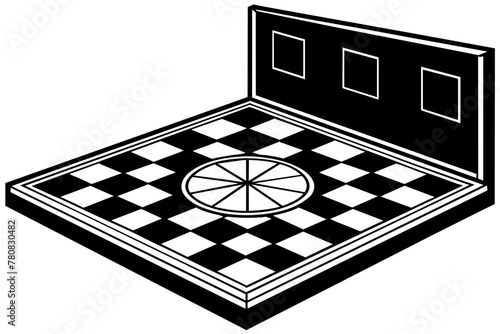 pizzeria-white-and-black-square-floor-vector--illustration