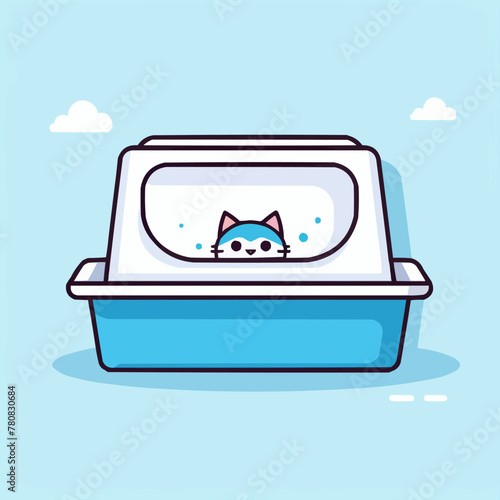 Cat litter box icon. Vector illustration