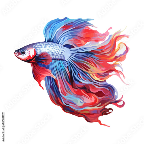 beautiful betta colorful on isolated transparent background