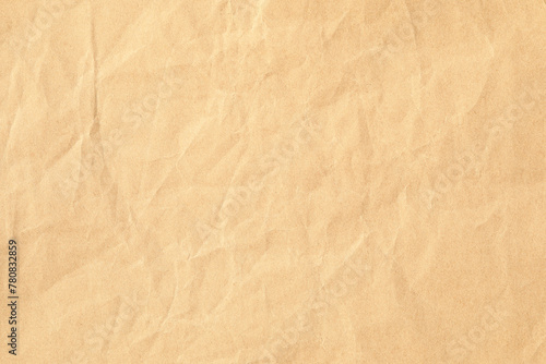 Brown crumpled paper texture closeup