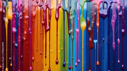 a rainbow colored paint dripping
