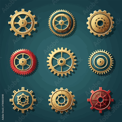 Gear icon vector set. clockwork illustration sign collection. Mechanics symbol.