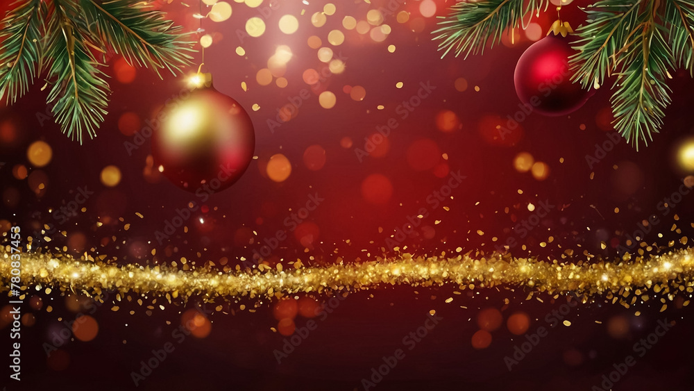 abstract red blurred gradient christmas and new year background with gold glitter snow, snowflakes vector illustration abstract red blurred gradient christmas and new year background with gold glitter snow, snowflakes vector illustration