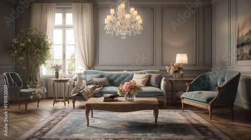 Beautiful Classic living room with comfortable furniture © lali