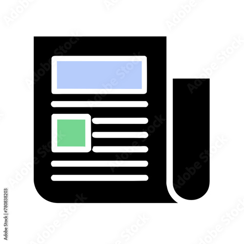 Newspaper icon vector graphics element silhouette sign symbol illustration on a Transparent Background
