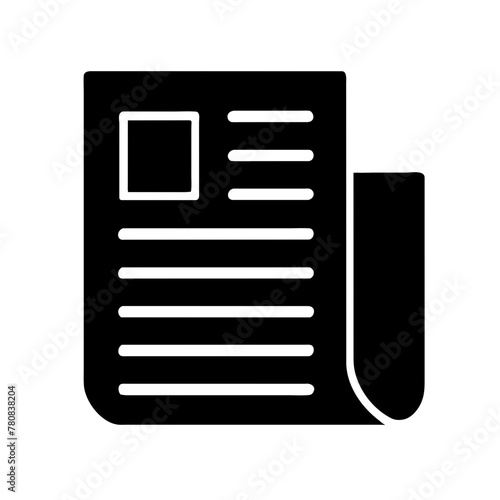 Newspaper icon vector graphics element silhouette sign symbol illustration on a Transparent Background