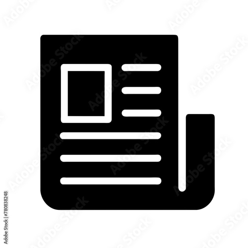 Newspaper icon vector graphics element silhouette sign symbol illustration on a Transparent Background
