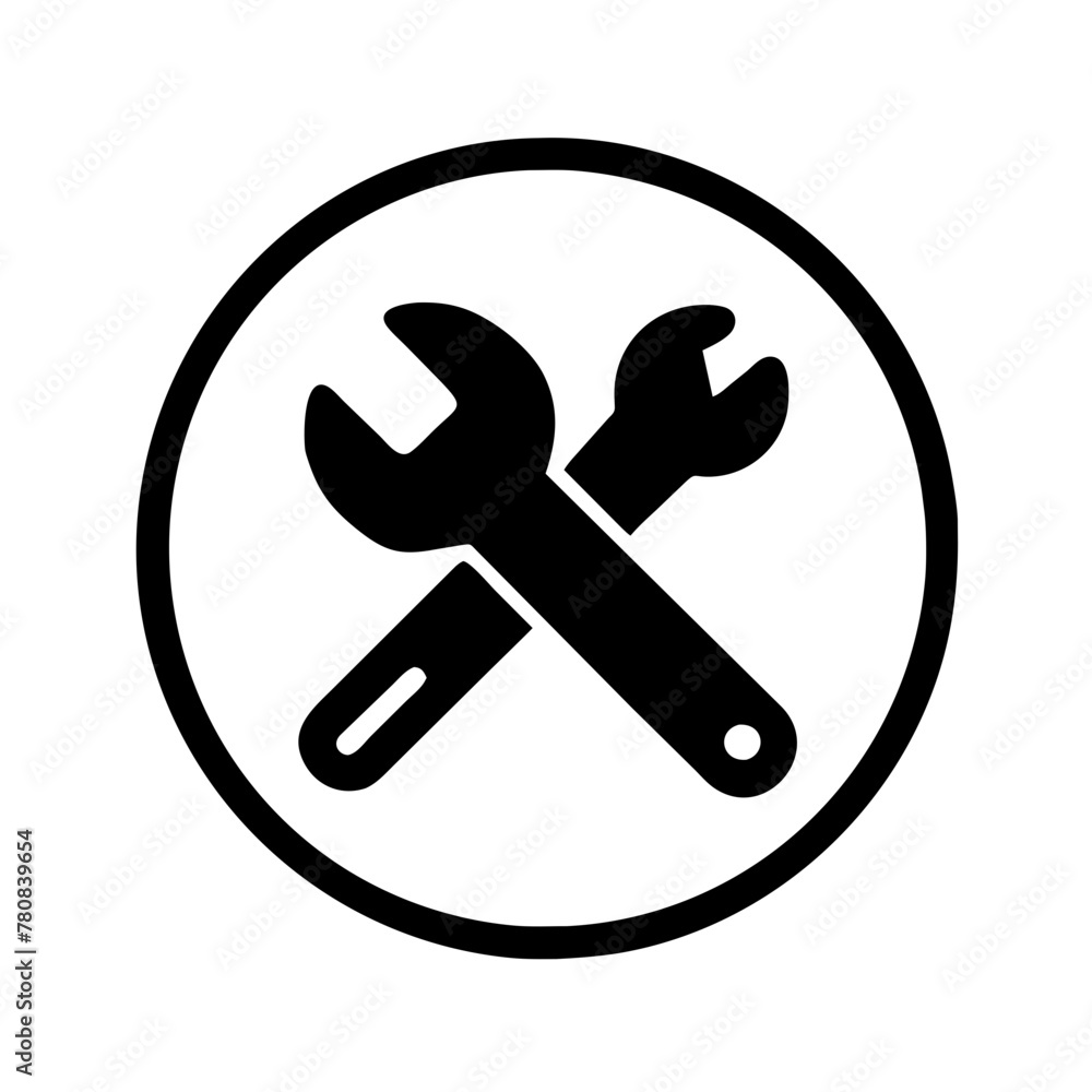 Wrench icon vector graphics element silhouette sign symbol illustration on a Transparent Background Wrench icon vector graphics element silhouette sign symbol illustration on a Transparent Background