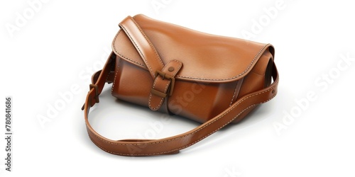 Stylish brown leather bag with adjustable strap, perfect for fashion or accessory concepts