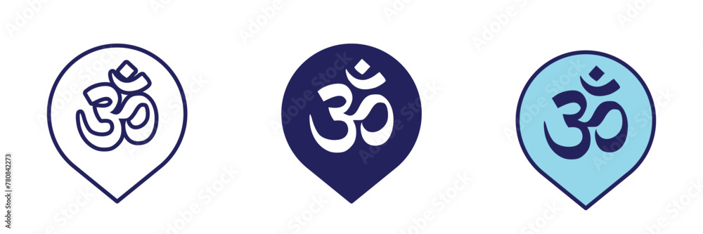 Hindu Temple Pin Icon - Navigation Set Hindu Temple Pin Icon - Navigation Set