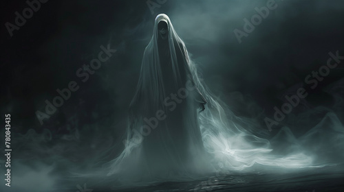 fictional scary ghost in a mist