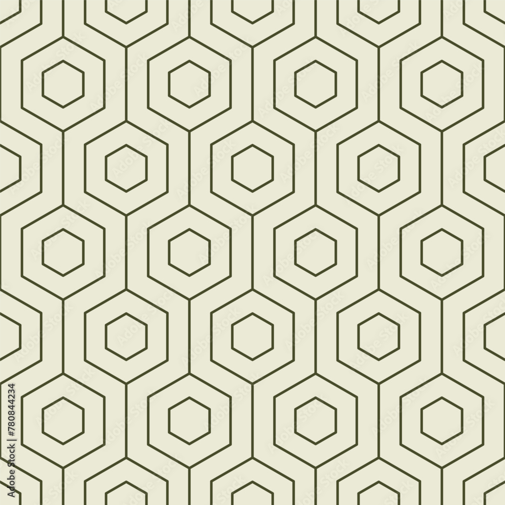 Seamless pattern with green hexagons