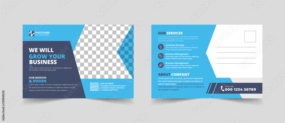 Corporate Postcard Template Design Vector Illustration Corporate Postcard Template Design Vector Illustration