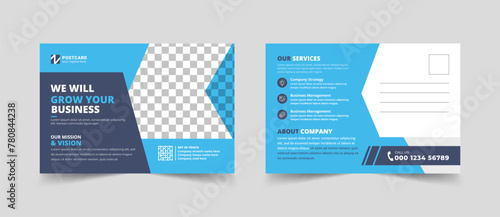 Corporate Postcard Template Design Vector Illustration
