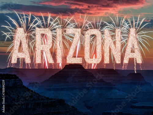 Desert Dusk Fireworks: Arizona's Grand Canyon Aglow with Pyrotechnic Splendor