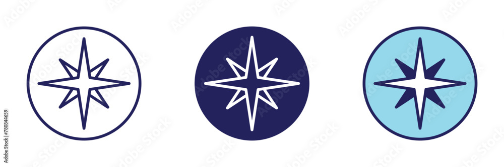 Points of the Compass Icon - Navigation Set Points of the Compass Icon - Navigation Set