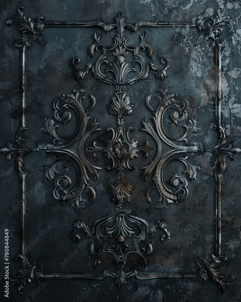 Ornate patterns on a dark, mysterious texture, creating a backdrop full of mystery and elegance