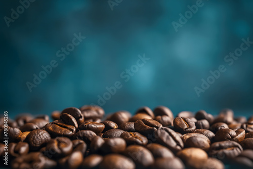 Close-Up of Roasted Coffee Beans with Selective Focus