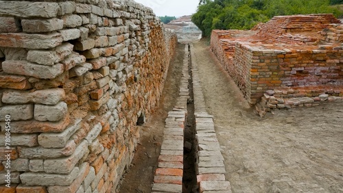 Ancient drainage system in archaeological site Mohenjo Daro