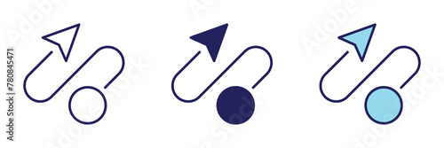 Starting Point Route Guide Tracking Icon - Navigation Set
