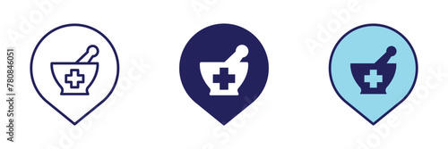 Pharmacy Pin Icon - Navigation Set