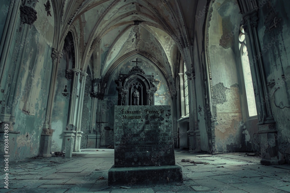 Ancient church with towering altar, suitable for religious concepts