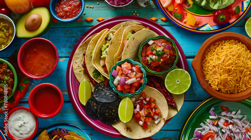 Wallpaper Mural Delicious Assortment of Mexican Tacos with Fresh Ingredients Torontodigital.ca