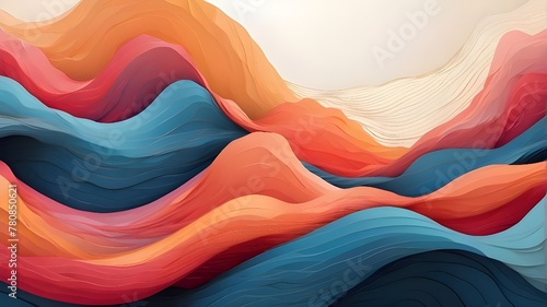 Dynamic lines intertwining to form an abstract wave pattern