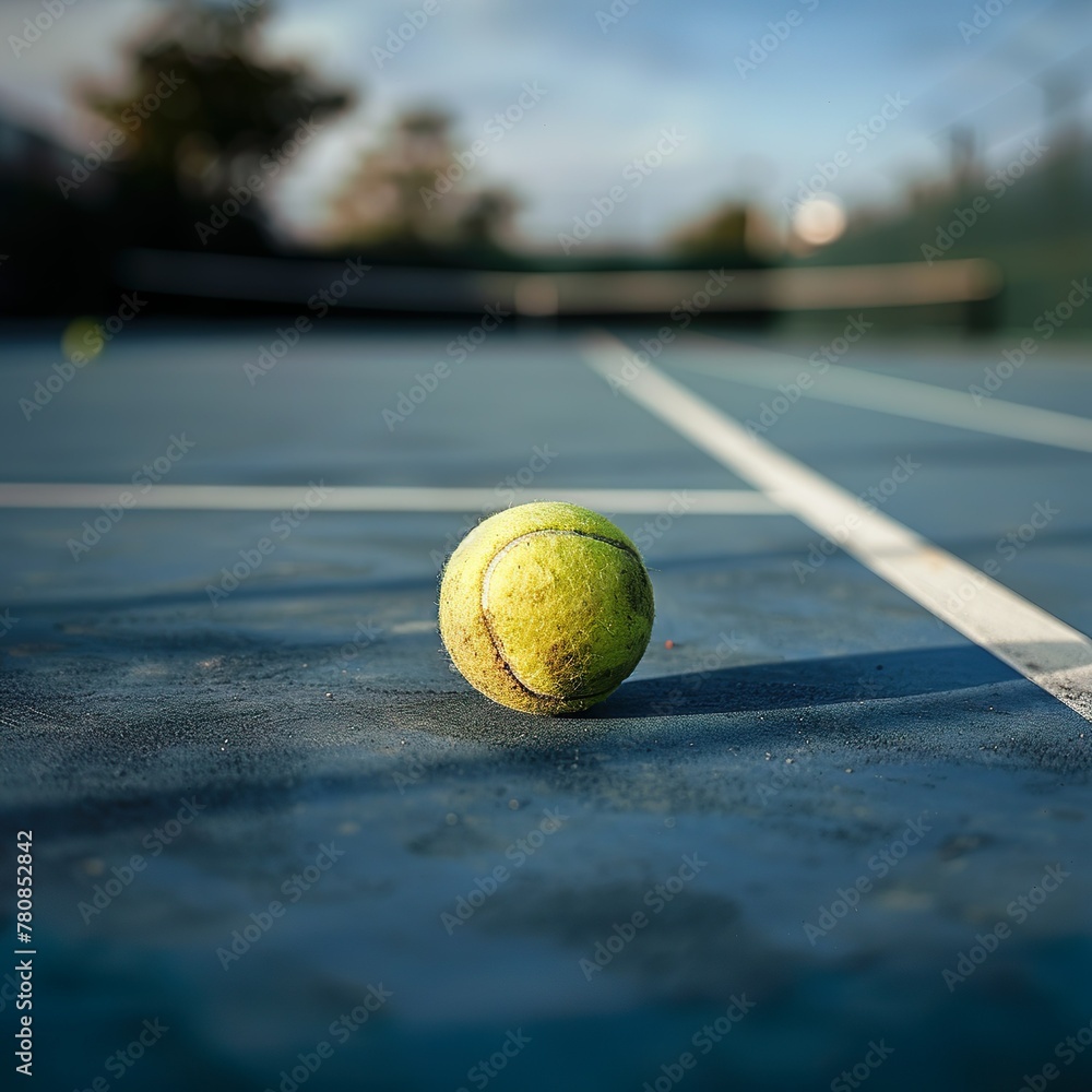 Tennis ball on the tennis court