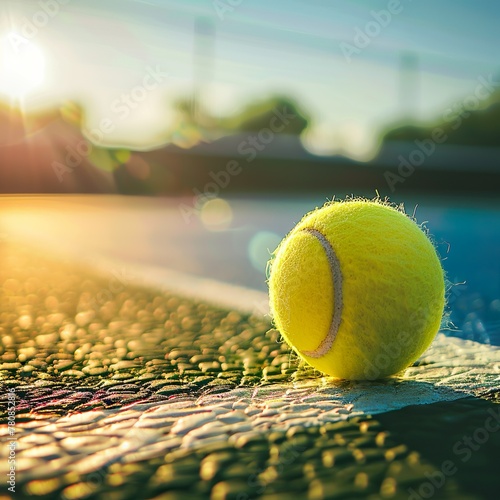 Tennis ball on the tennis court © Marietimo