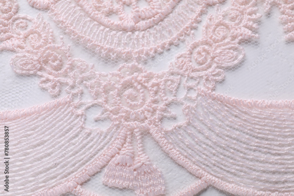 Beautiful beige lace as background, top view Beautiful beige lace as background, top view