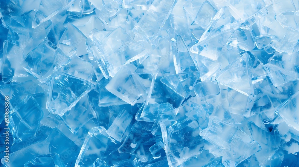 Geometric blue ice texture background