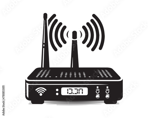 router silhouette vector icon graphic logo design