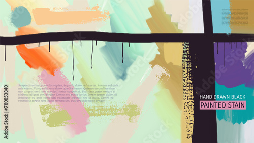 Modern artwork on white canvas. Art painting. Irregular cross colored hatching strokes on canvas. Digital brush strokes like oil painting. Vibrant paint. Hand draw abstract vector grunge background.