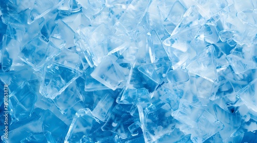 Geometric blue ice texture background