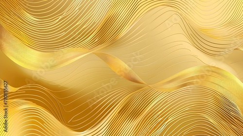 Gold abstract line arts background vector. Luxury wall paper design for prints, wall arts and home decoration, cover and packaging design. photo