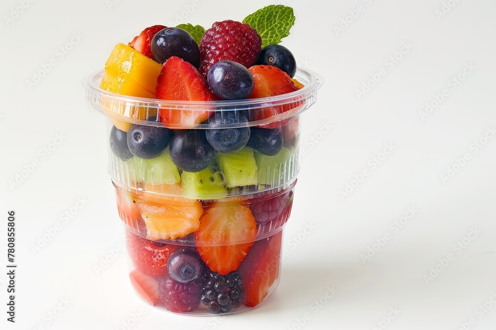 Fruit cup on white background Fruit cup on white background