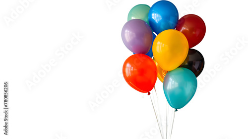 A bundle of colorful balloons