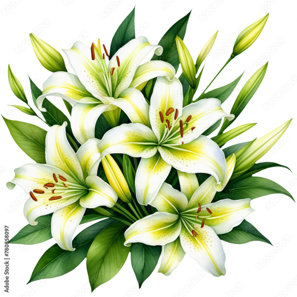 White Lily Watercolor Painting White Lily Watercolor Painting