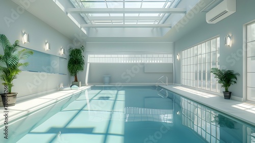 Indoor pool with skylights photo