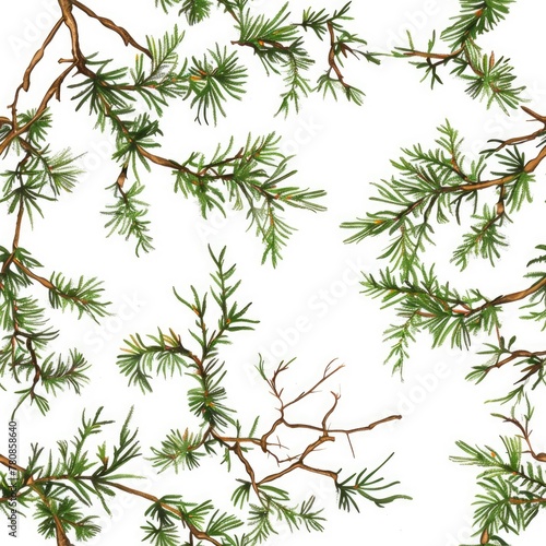 A close-up image of pine branches. Suitable for nature and holiday themes