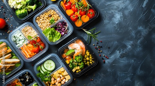 Lunch boxes with food ready to go photo