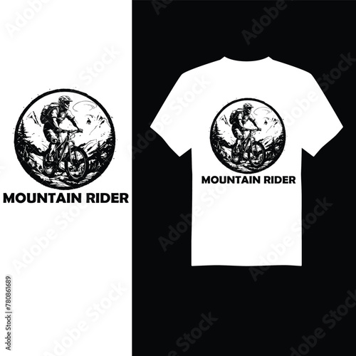 MOUNTAIN BIKER  T-shirt  creative design using adobe illustrator and your best choice...

 photo