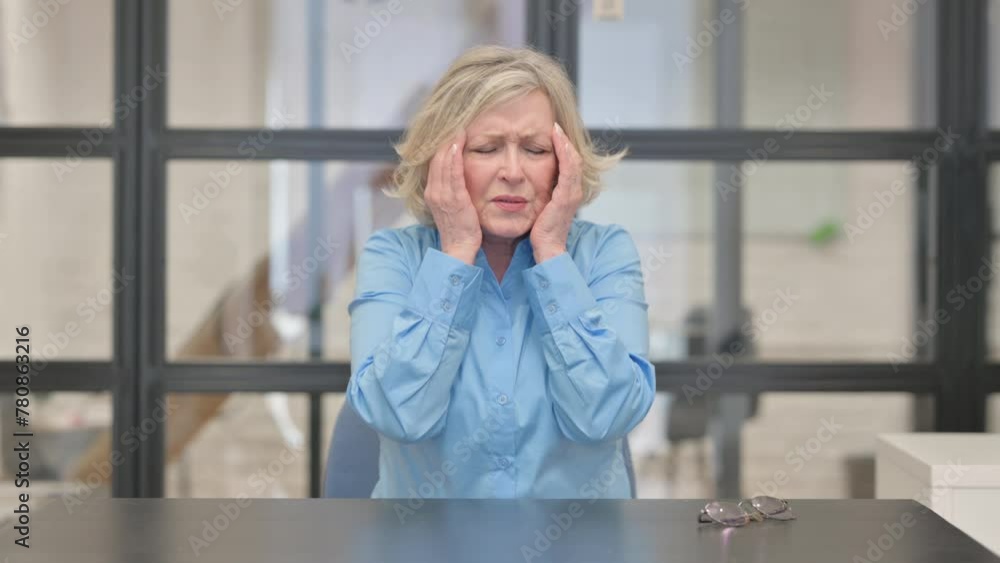 Stressed Old Businesswoman Having Headache Stressed Old Businesswoman Having Headache