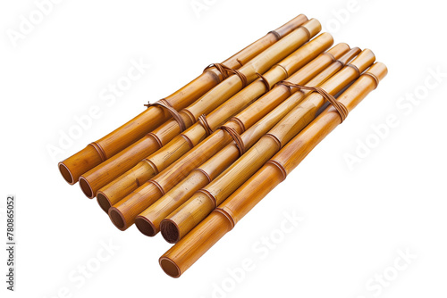 Traditional Bamboo Pan Flute - Isolated on White Transparent Background  PNG 