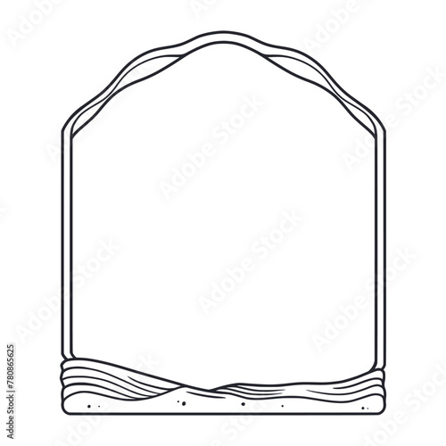 Wooden or bamboo tropical frame or ornamental border for summer beach design. Exotic nature graphic decoration frames