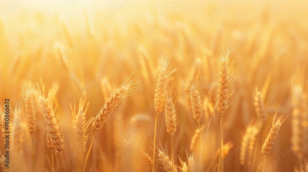 Fototapeta premium Golden Wheat Field at Sunset