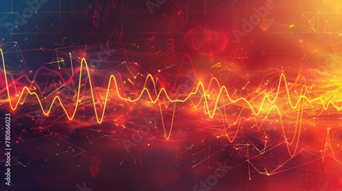 An abstract illustration capturing the essence of a heart beats cardiogram