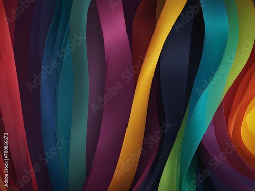 A dynamic  flowing ribbon pattern in a spectrum of colors  generative AI